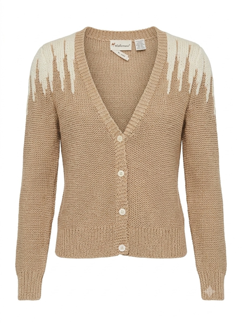 Vintage 70s 80s Weathervane Hand Knitted Cardigan Sweater Small Art to Wear